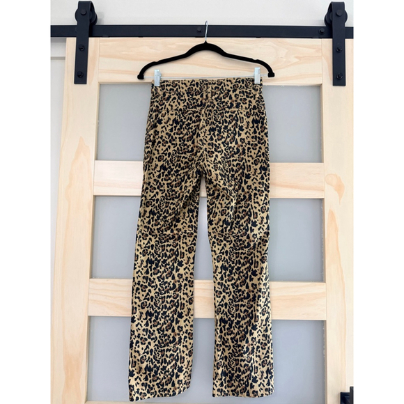 J.Crew Leopard Print Straight Leg Pants Women’s Size 25 Stretch Cotton Mid-Rise - Picture 2 of 9